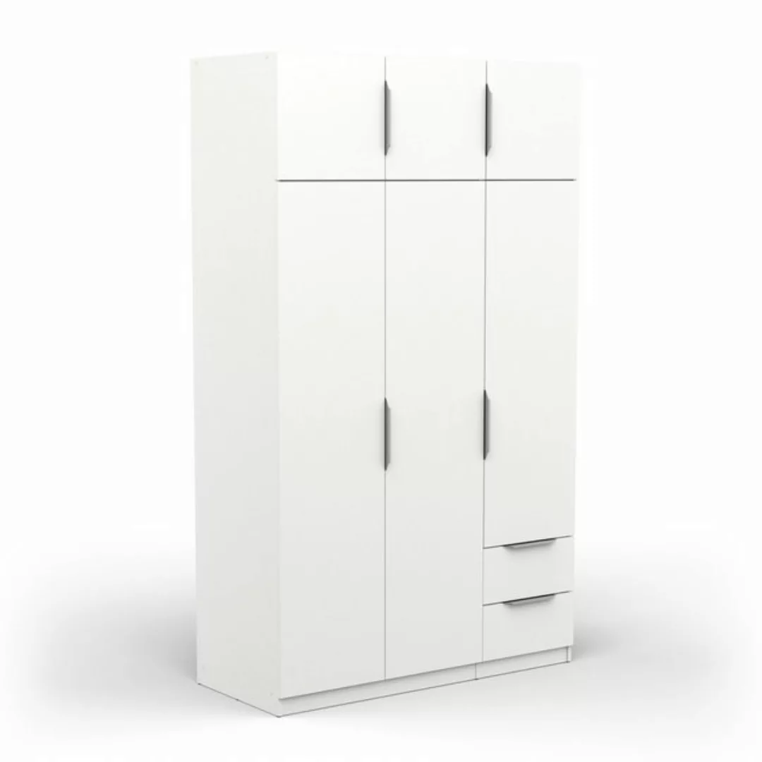 PREISBRECHER Drehtürenschrank GHOST in Matt weiß - 119,4x203x51,1cm (BxHxT) günstig online kaufen