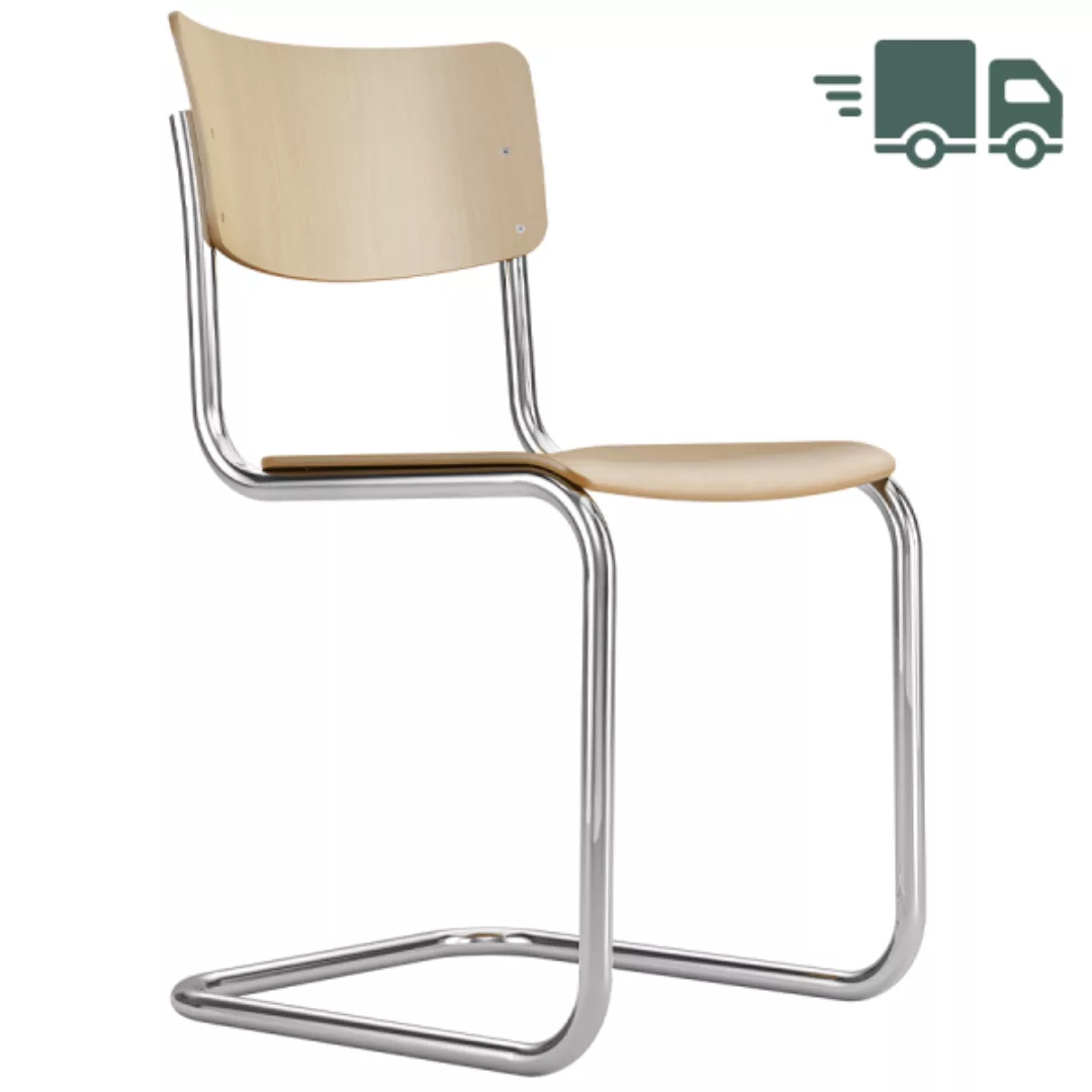 THONET S 43 | Buche klar lackiert | Stahlrohr-Freischwinger | Gestell verch günstig online kaufen