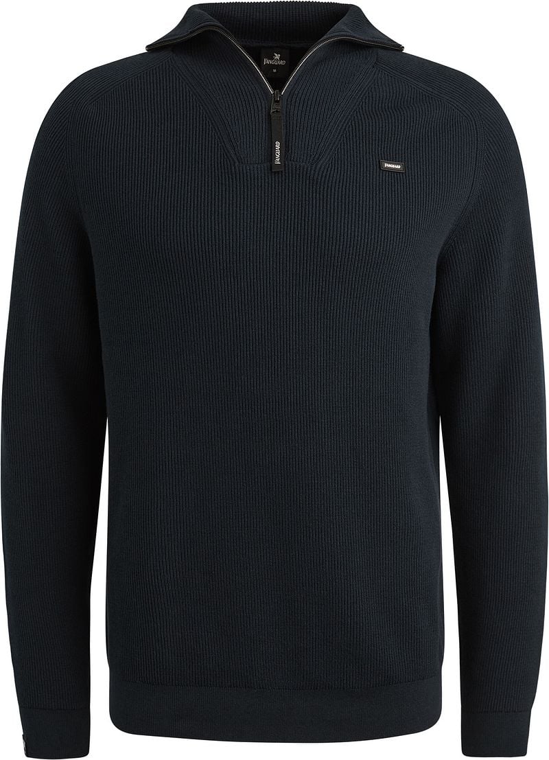 Vanguard Pullover halber Reißverschluss strukturiert Rib Navy - Größe L günstig online kaufen