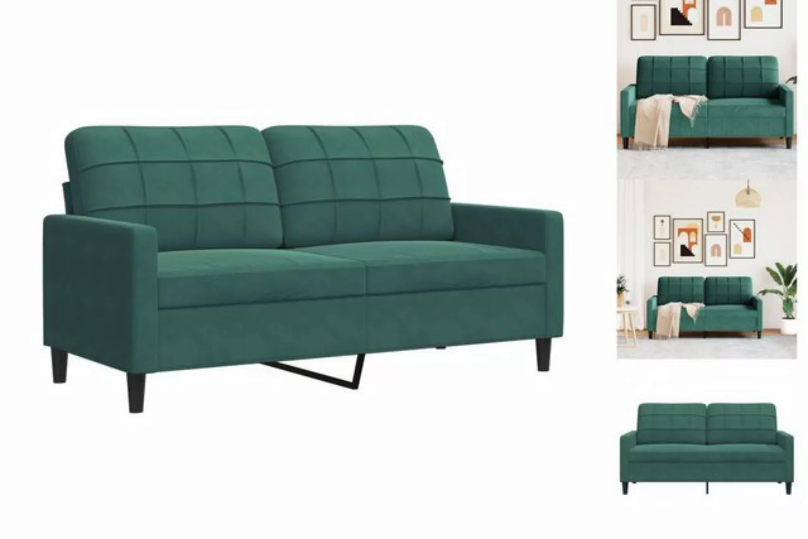 vidaXL Sofa Sofa/ 2-Sitzer/ 3-Sitzer Samt, 140 cm, Grün günstig online kaufen