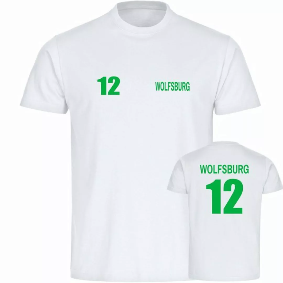 multifanshop T-Shirt Herren Wolfsburg - Trikot Nummer 12 - Männer günstig online kaufen