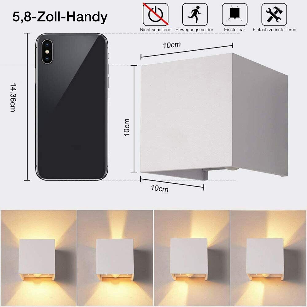 PRIISF Außen-Wandleuchte Cube Würfel LED Wandlampe günstig online kaufen