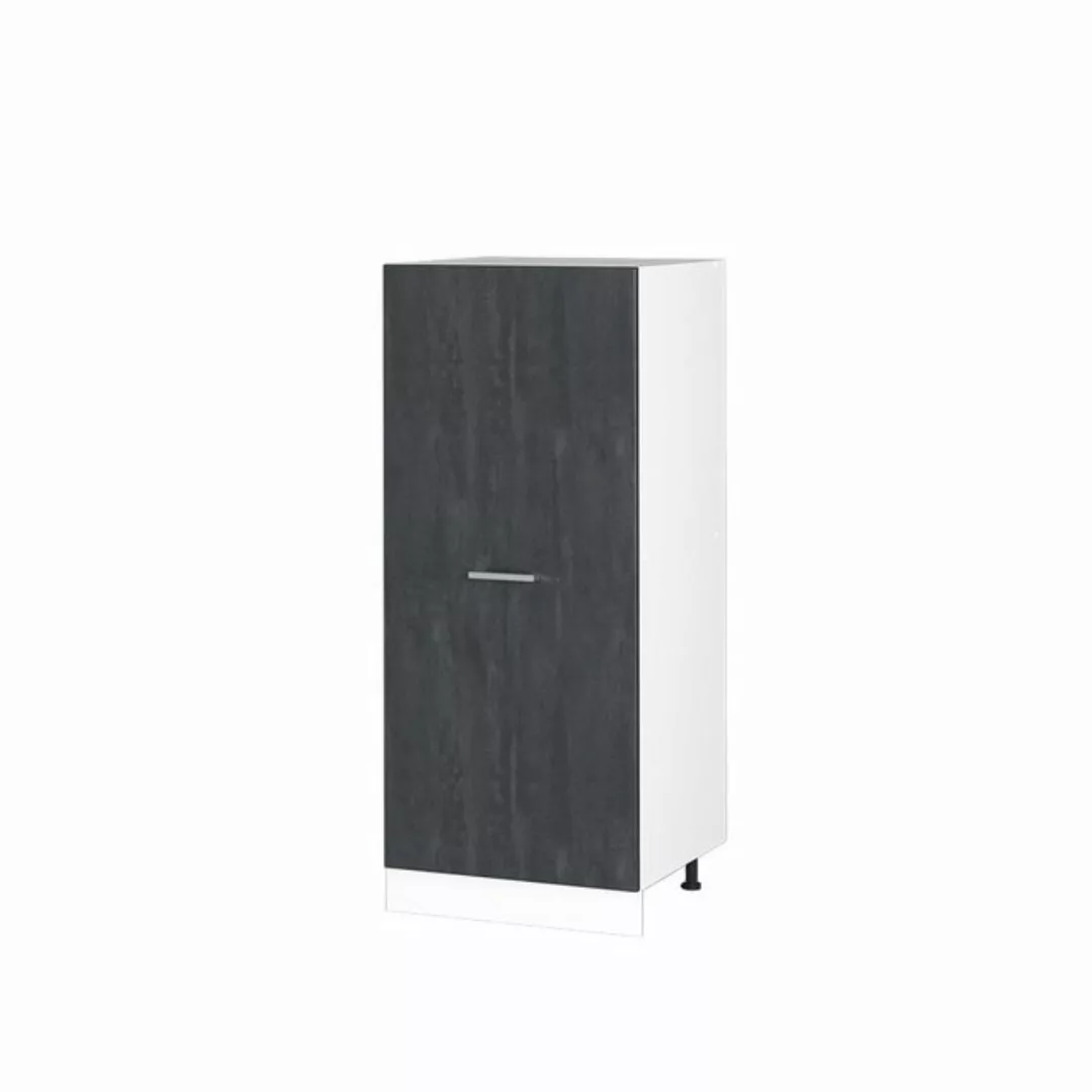 Livinity® Unterschrank Vorratsschrank R-Line 60 cm große Tür Weiß Schwarz B günstig online kaufen