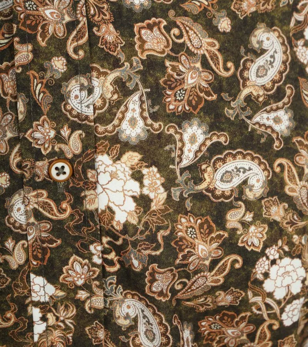 Suitable Hemd Paisley Grün Beige - Größe XXL günstig online kaufen