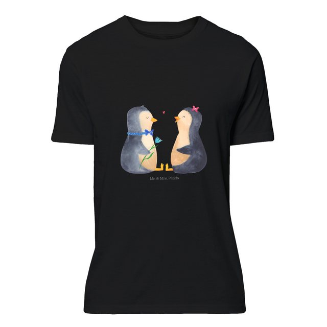 Mr. & Mrs. Panda T-Shirt Pinguin Pärchen - Schwarz - Geschenk, Liebespaar, günstig online kaufen