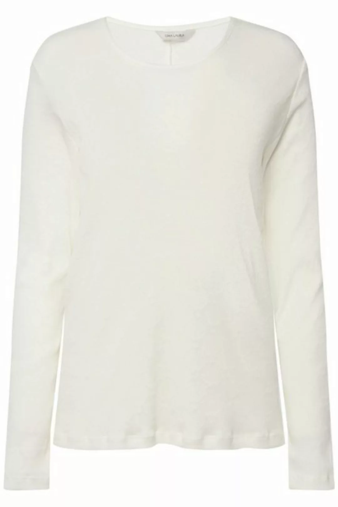 Gina Laura Longsleeve Shirt Ajour-Rippjersey tailliert Rundhals Langarm günstig online kaufen