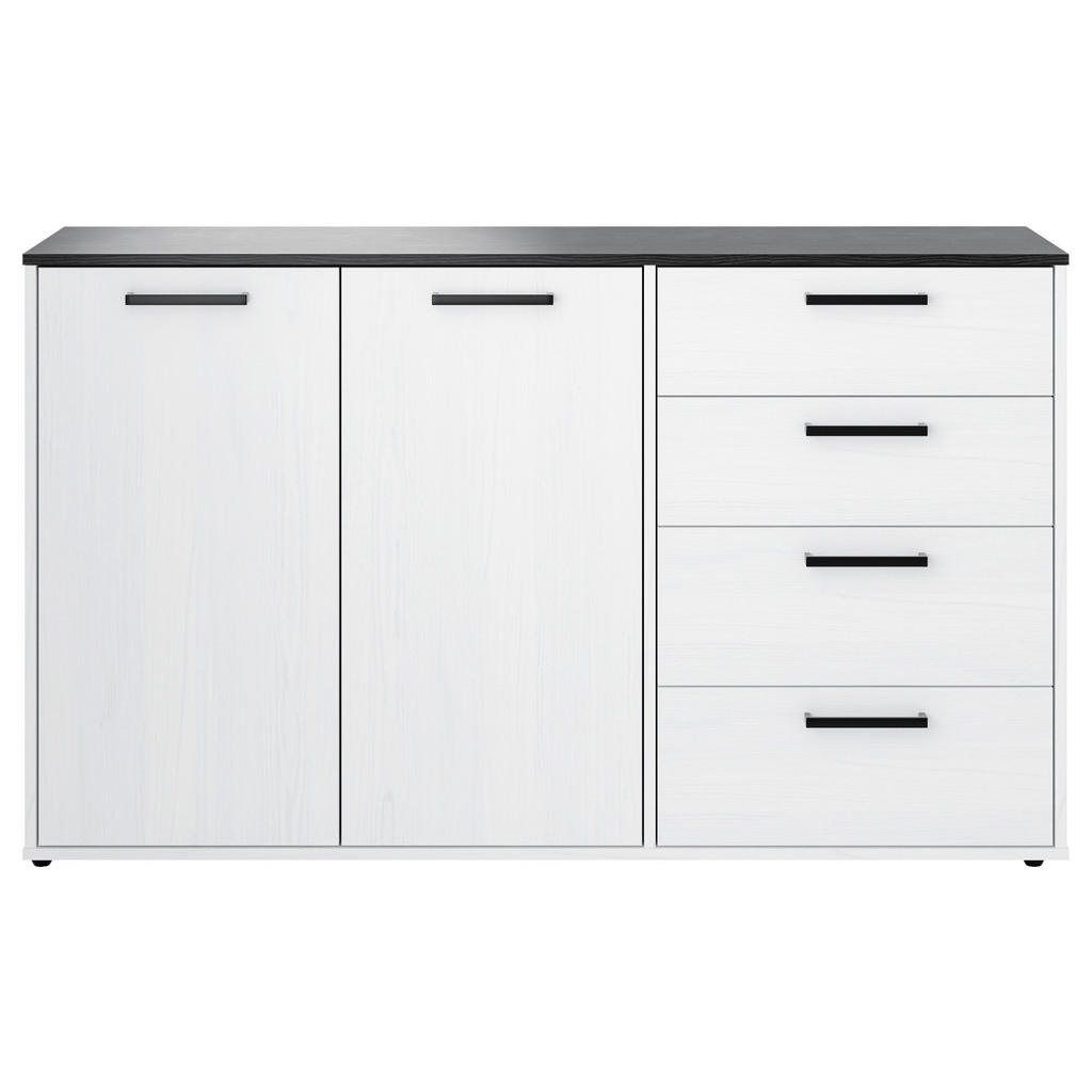 Sideboard Smart 1 kiefer weiß schwarz B/H/T: ca. 150x89x40 cm günstig online kaufen