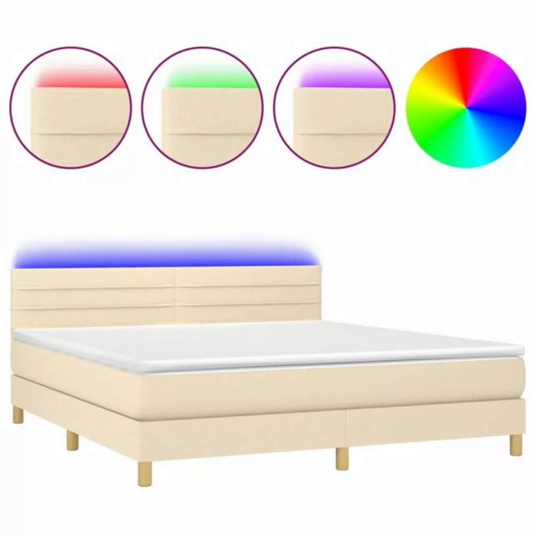 vidaXL Boxspringbett Bett Boxspringbett komplett mit Matratze & LED Stoff ( günstig online kaufen