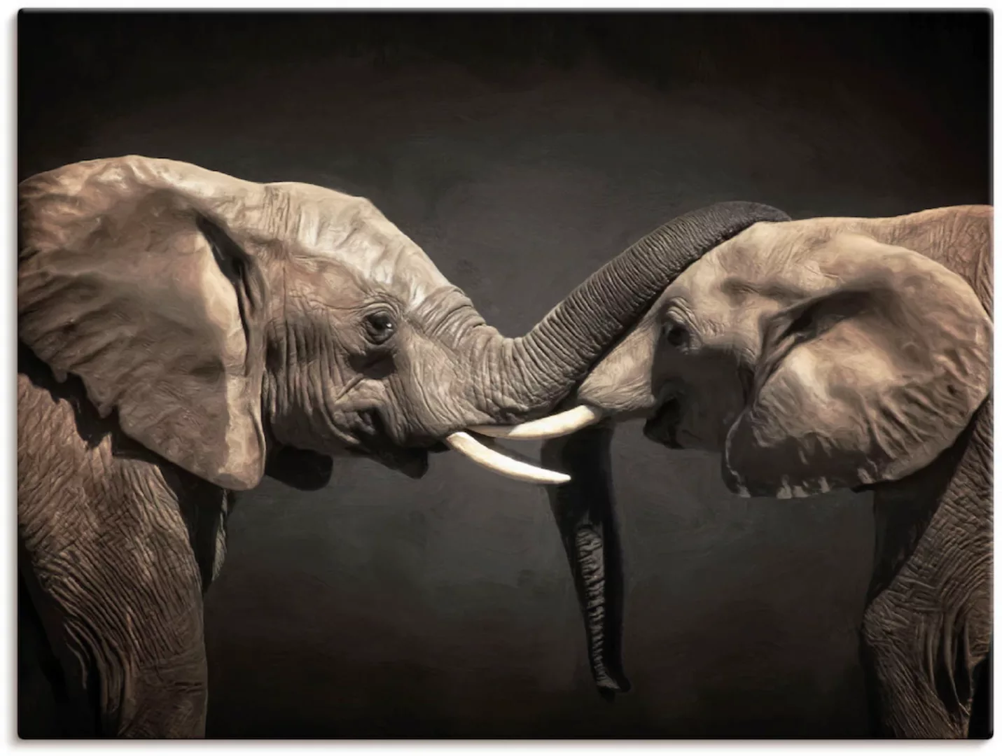 Artland Wandbild "Zwei Elefanten", Wildtiere, (1 St.) günstig online kaufen