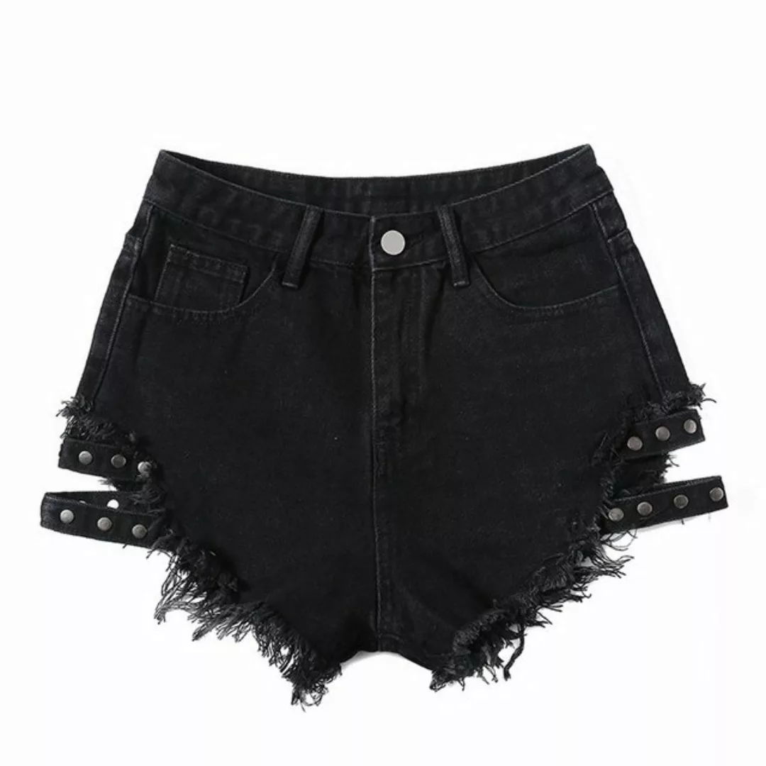 FIDDY Jeansshorts Denim-Shorts – zerrissene Jeans mit hoher Taille – Hotpan günstig online kaufen