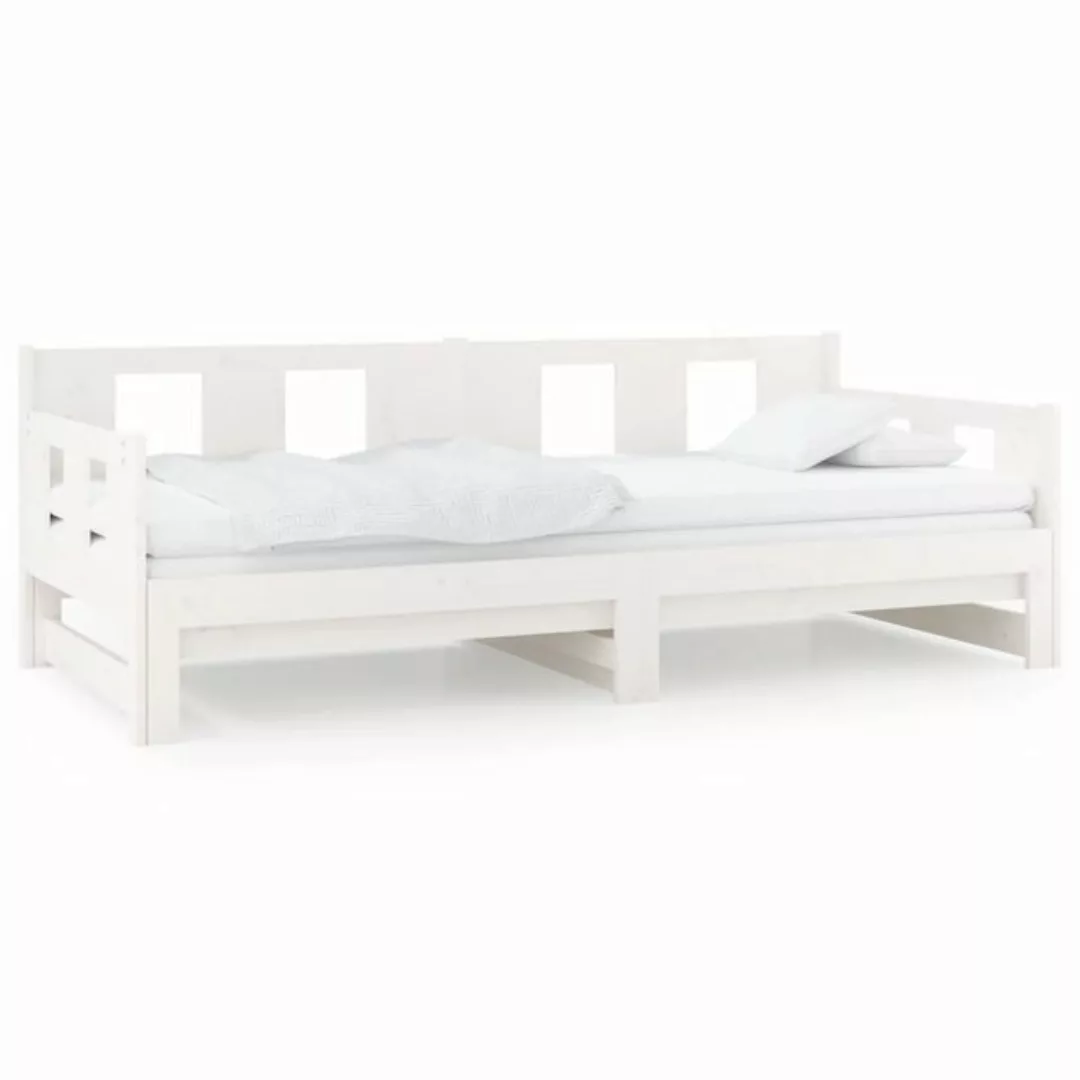 furnicato Bett Tagesbett Ausziehbar Weiß Massivholz Kiefer 2x(90x200) cm (1 günstig online kaufen