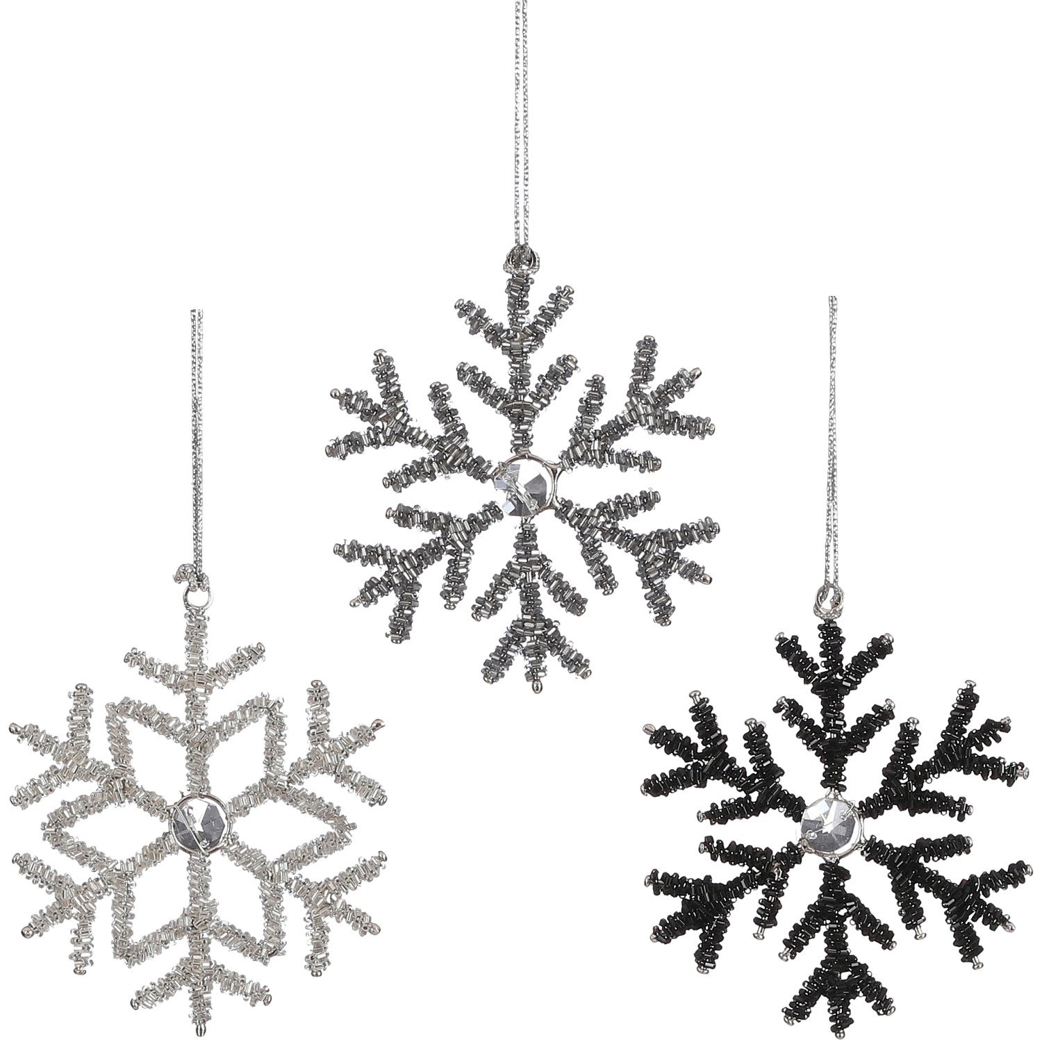 Ornament Schneeflocke Dunkelsilber 1 x Ø 11 cm günstig online kaufen