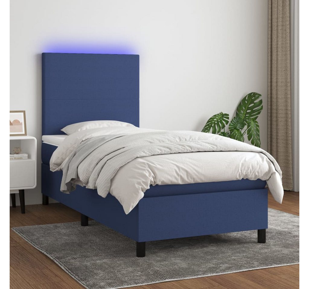 vidaXL Boxspringbett Bett Boxspringbett mit Matratze & LED Stoff (90 x 190 günstig online kaufen