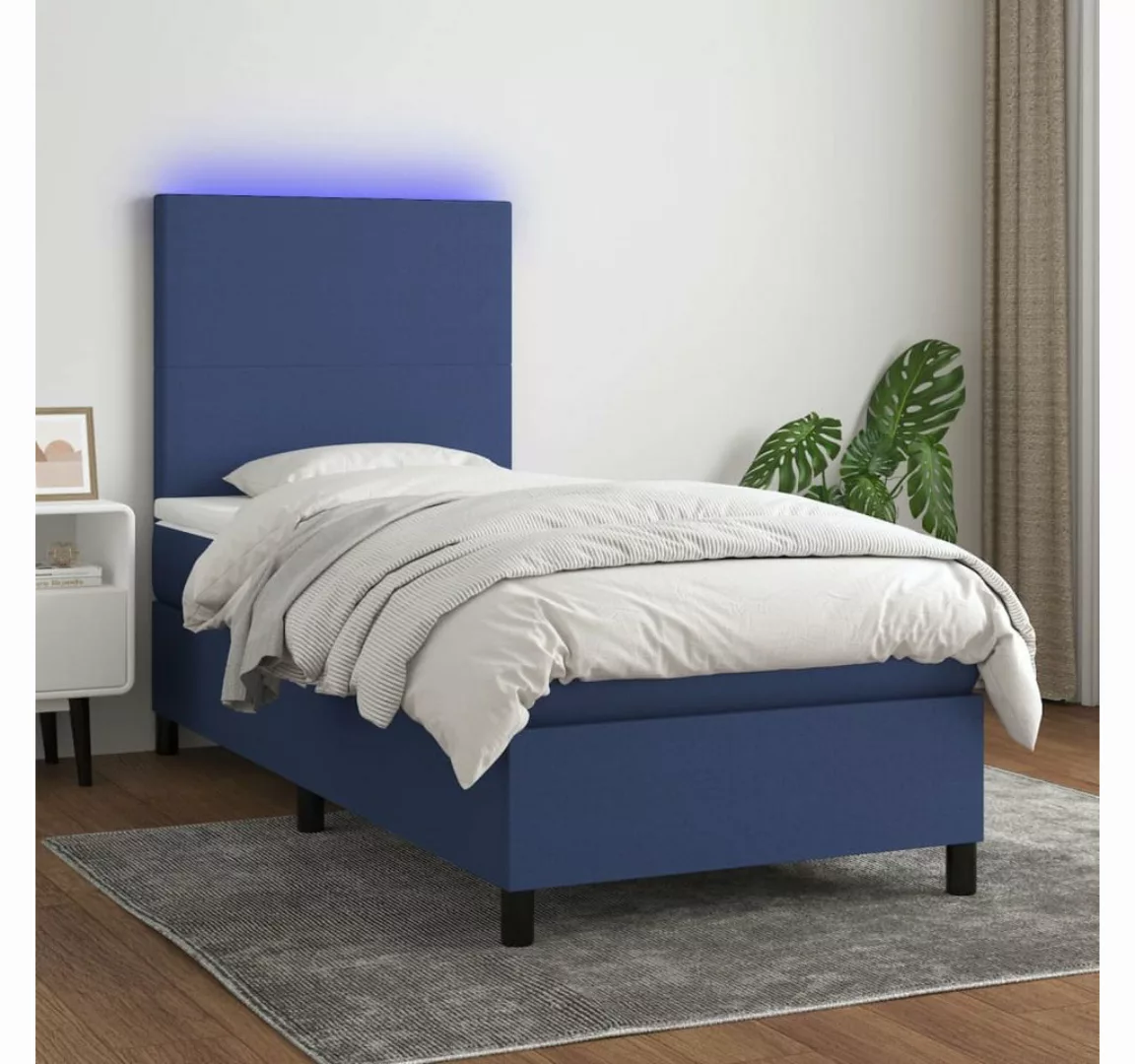 vidaXL Boxspringbett Bett Boxspringbett mit Matratze & LED Stoff (100 x 200 günstig online kaufen