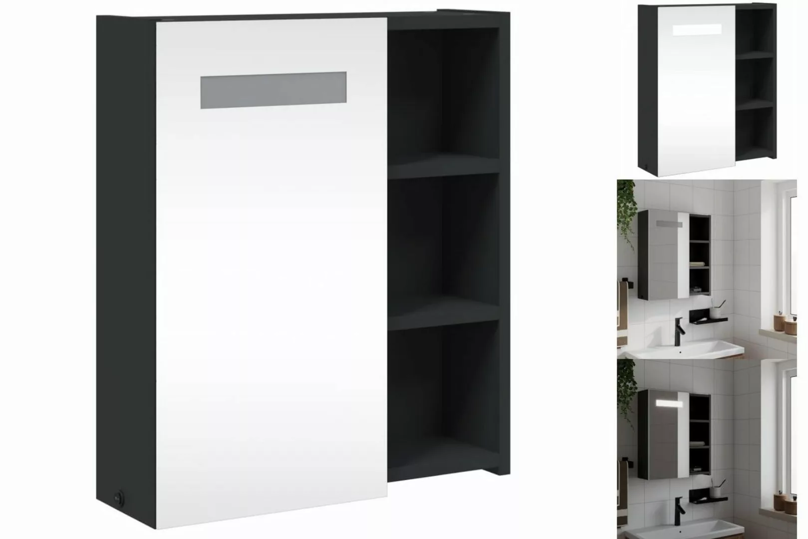 vidaXL Spiegelschrank Spiegelschrank mit LED-Beleuchtung Eichenoptik 45x13x günstig online kaufen