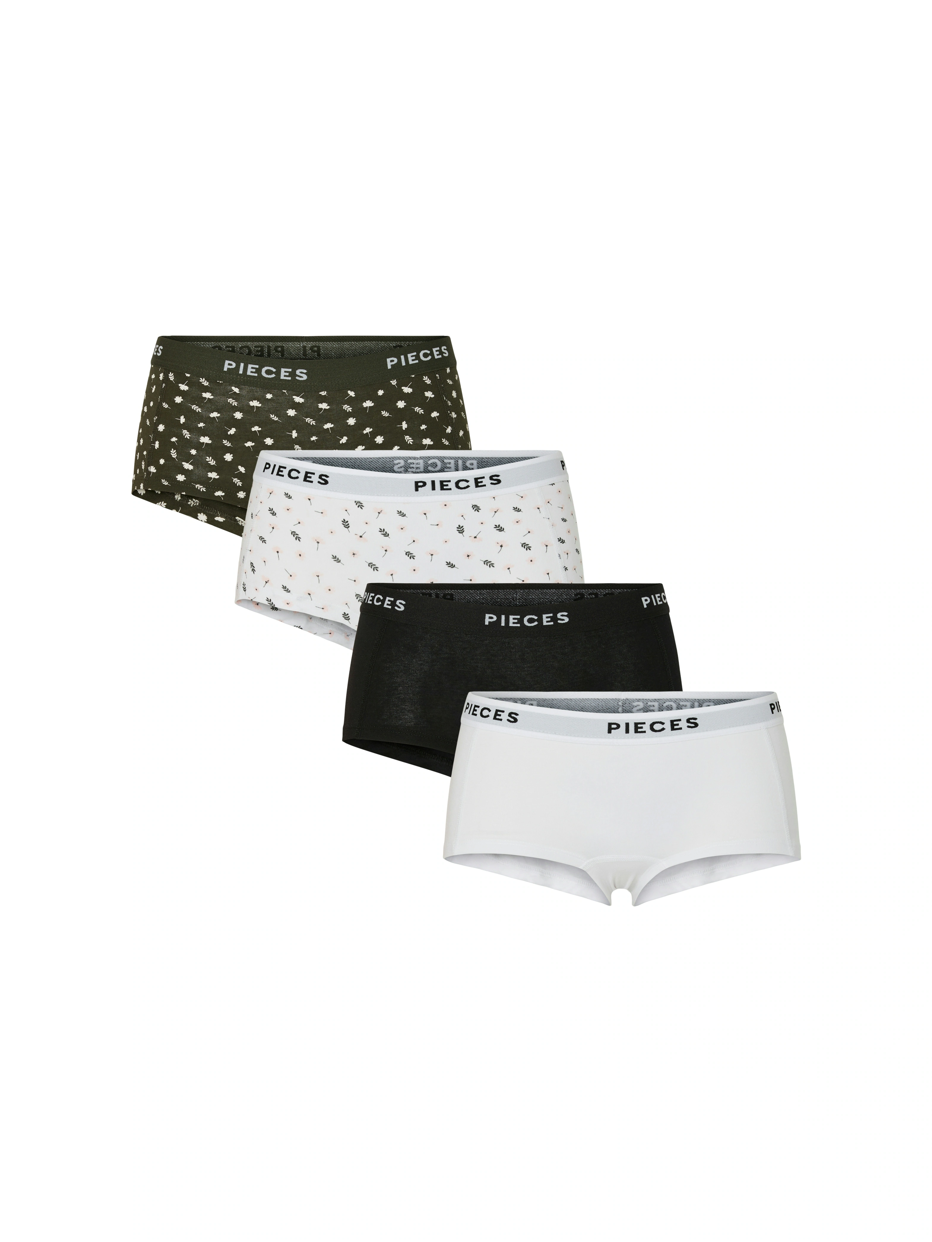 pieces Hipster "PCLOGO LADY 4 PACK AOP/SOLID NOOS BC", (Packung, 4 St.) günstig online kaufen