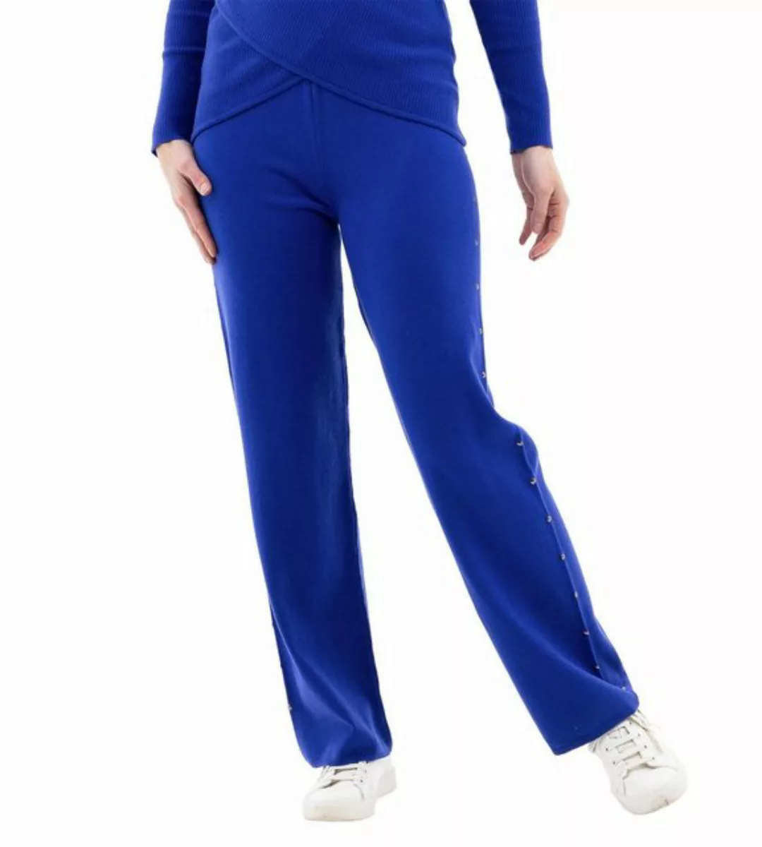 MONACO blue WEEKEND Strickhose Relaxhose weit in Rippstrick günstig online kaufen