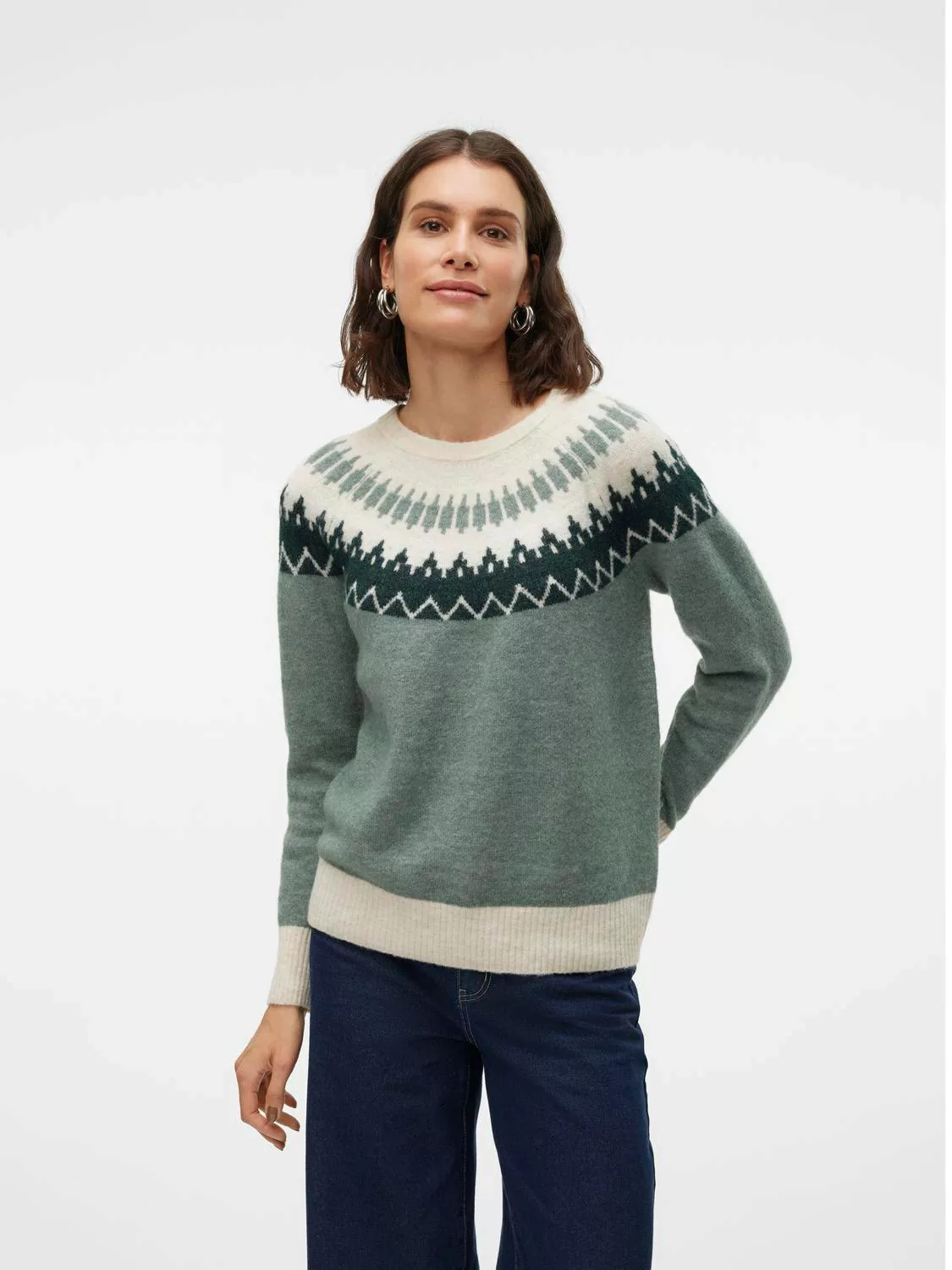 Vero Moda Strickpullover "VMSIMONE LS NORDIC PULLOVER GA REP BOO" günstig online kaufen