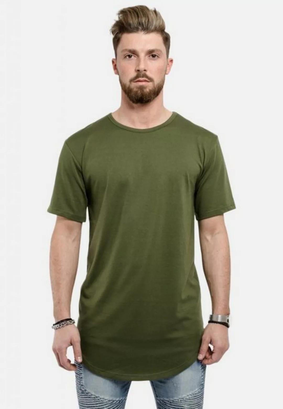 Blackskies T-Shirt Round Longshirt T-Shirt Olive X-Large günstig online kaufen