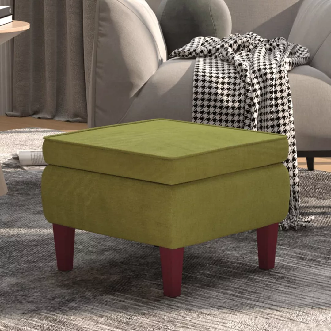 Vidaxl Hocker Mit Holzbeinen Hellgrün Samt günstig online kaufen