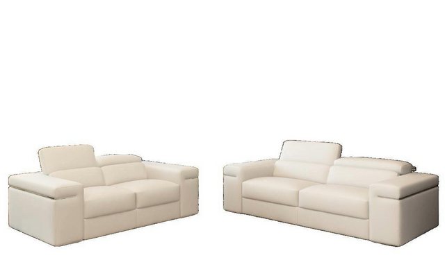 JVmoebel Sofa Graue Sofagarnitur 3+2 Sitzer Ledercouche Sofas Polster Neu, günstig online kaufen