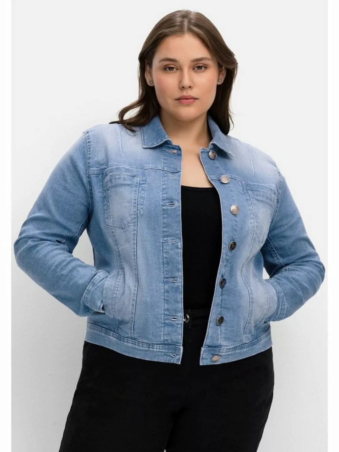 Sheego Jeansjacke Große Größen in modisch kurzer Form günstig online kaufen