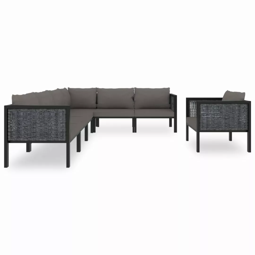 7-tlg. Garten-lounge-set Mit Auflagen Poly Rattan Anthrazit günstig online kaufen