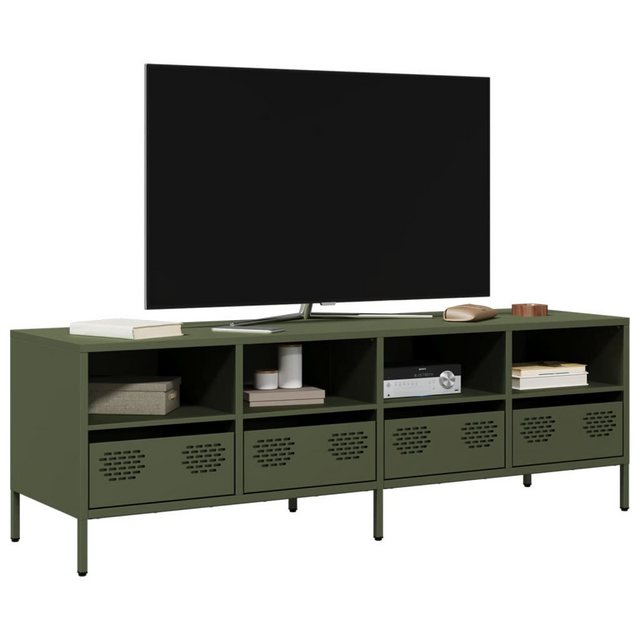 vidaXL Schrankmodule TV-Schrank Olivgrün 135x39x43,5 cm Kaltgewalzter Stahl günstig online kaufen