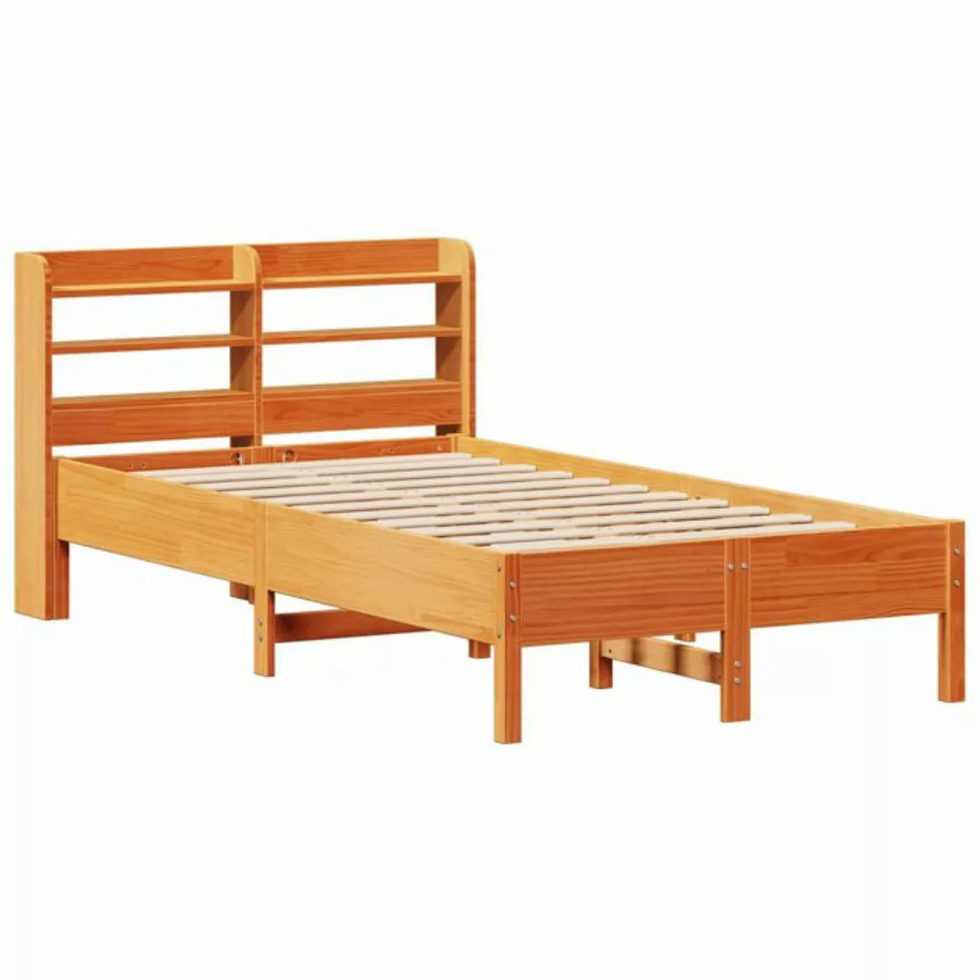 vidaXL Bett, Massivholzbett ohne Matratze Wachsbraun 75x190 cm Kiefernholz günstig online kaufen