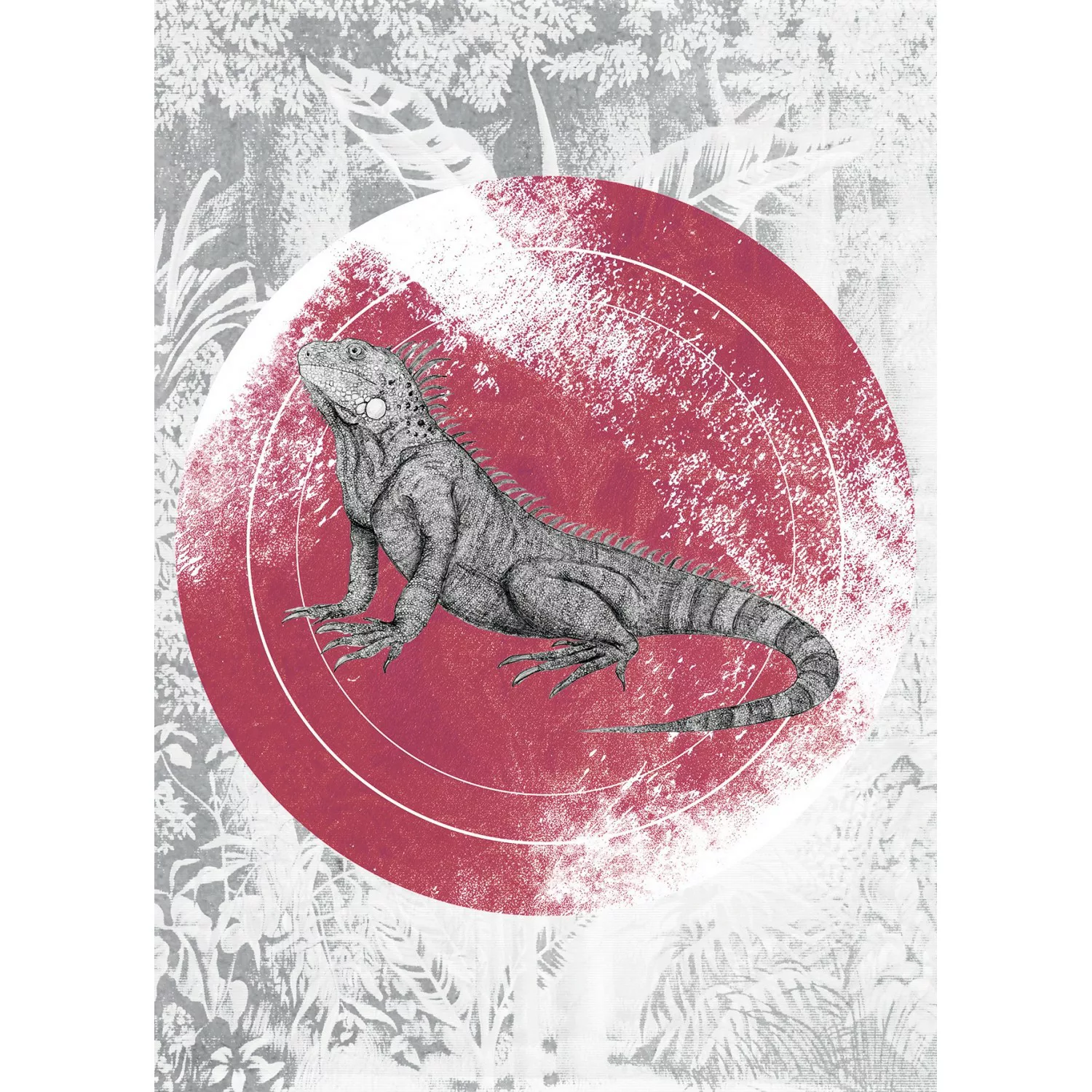 Komar Poster "Iguana Circle", Tiere, (1 St.), Kinderzimmer, Schlafzimmer, W günstig online kaufen