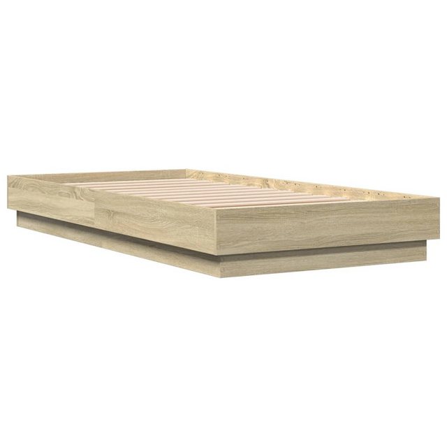 vidaXL Bett Bettgestell ohne Matratze Räuchereiche 75x190 cm Holzwerkstoff günstig online kaufen