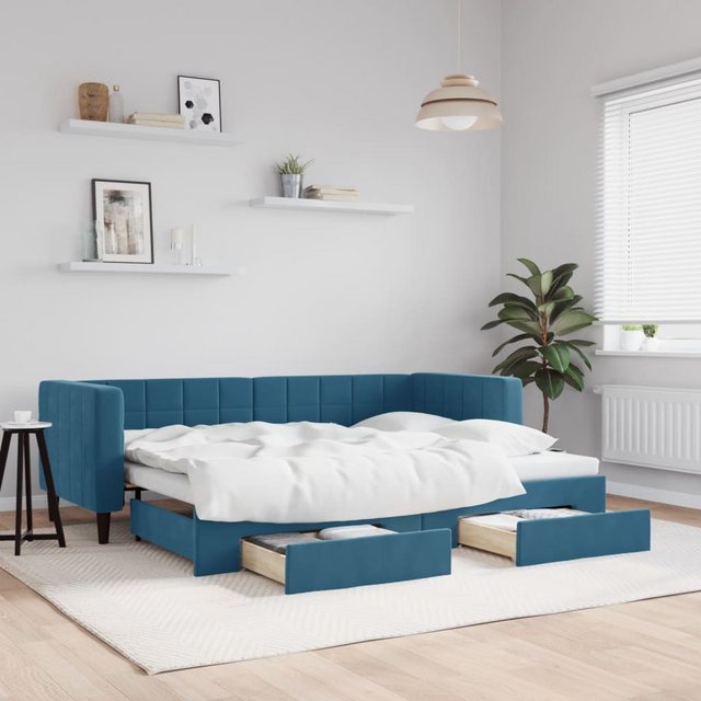 vidaXL Gästebett Gästebett Tagesbett Ausziehbar mit Schubladen Blau 80x200 günstig online kaufen