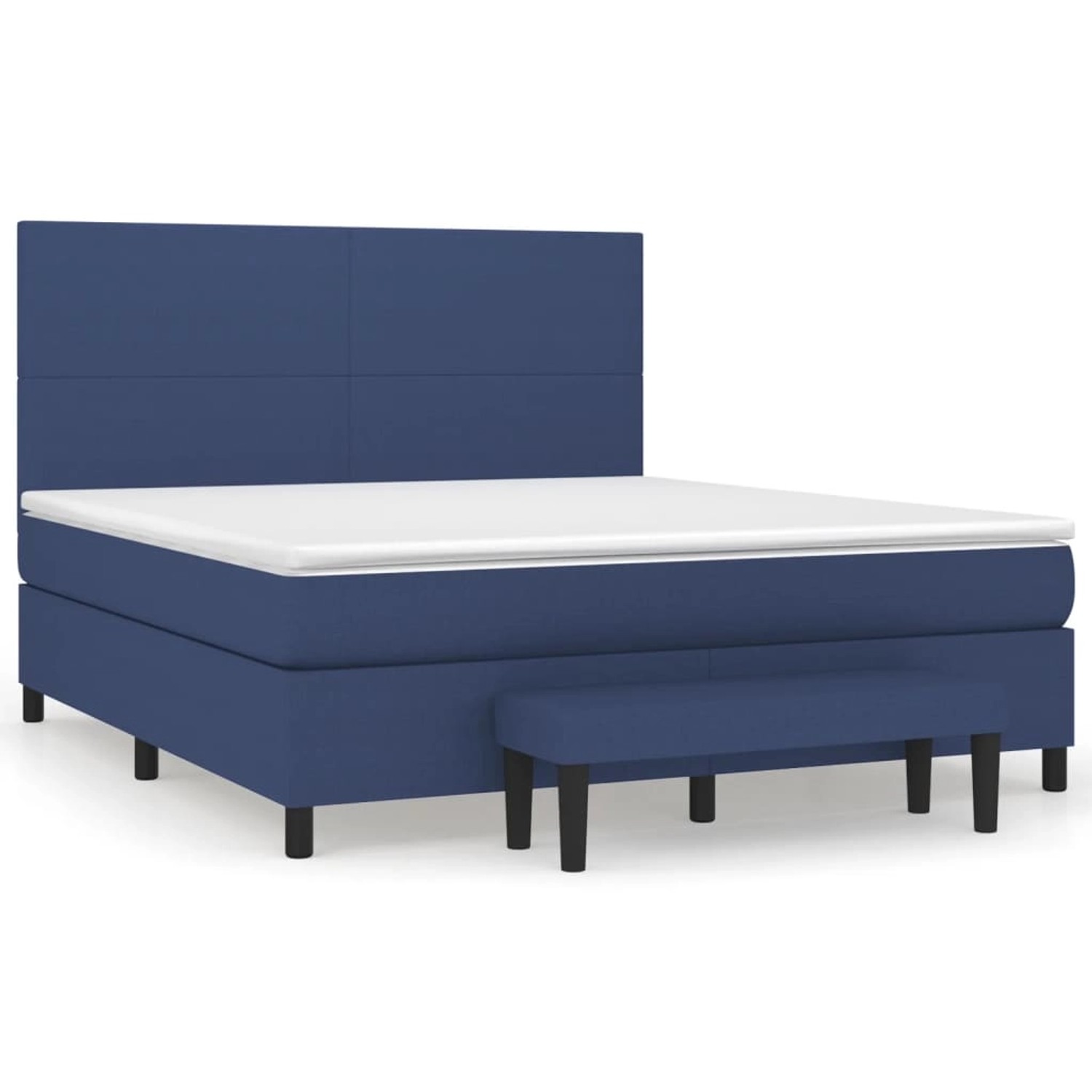 vidaXL Boxspringbett Boxspringbett mit Matratze Blau 160x200 cm Stoff Bett günstig online kaufen