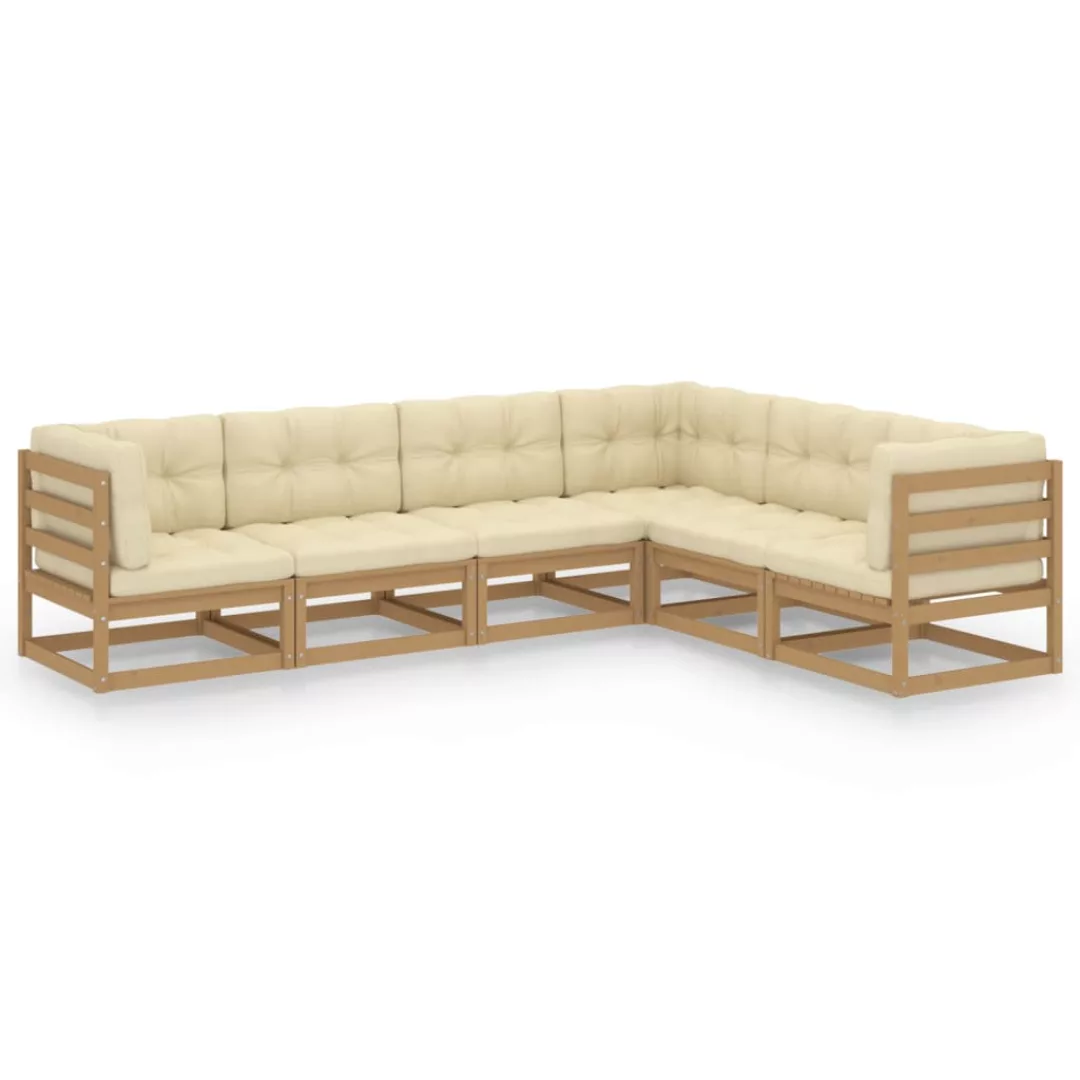 6-tlg. Garten-lounge-set Mit Kissen Kiefer Massivholz günstig online kaufen