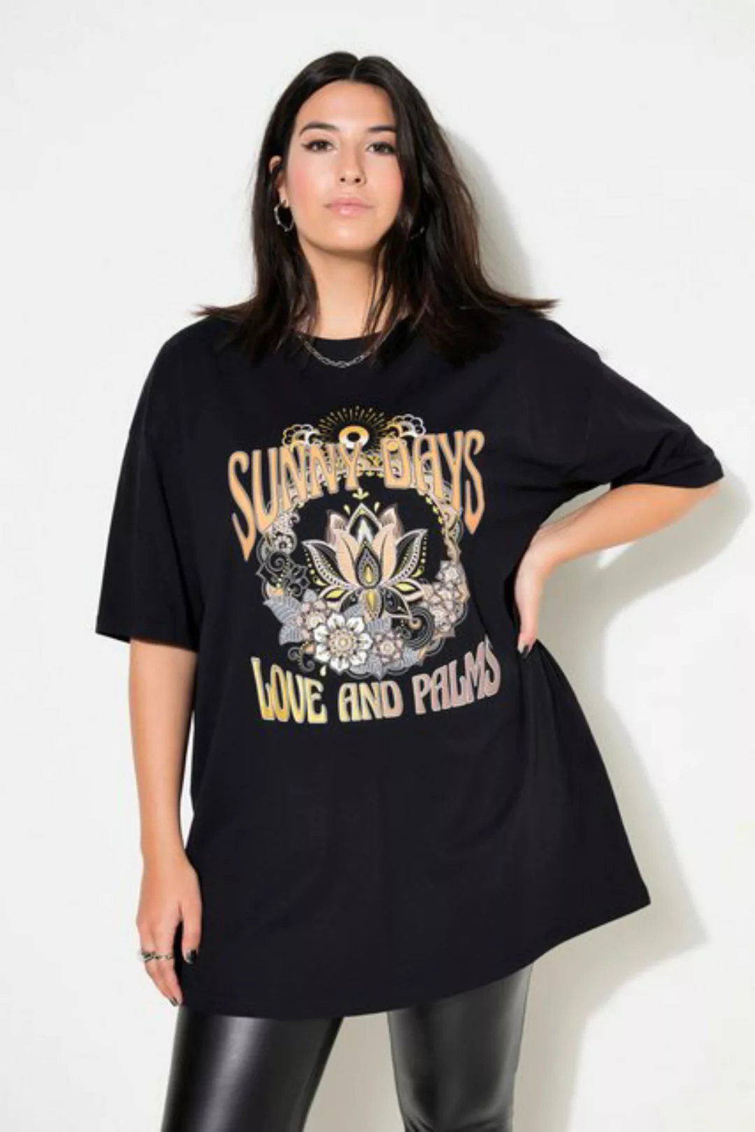 Studio Untold Rundhalsshirt T-Shirt oversized Print mit Stickerei günstig online kaufen