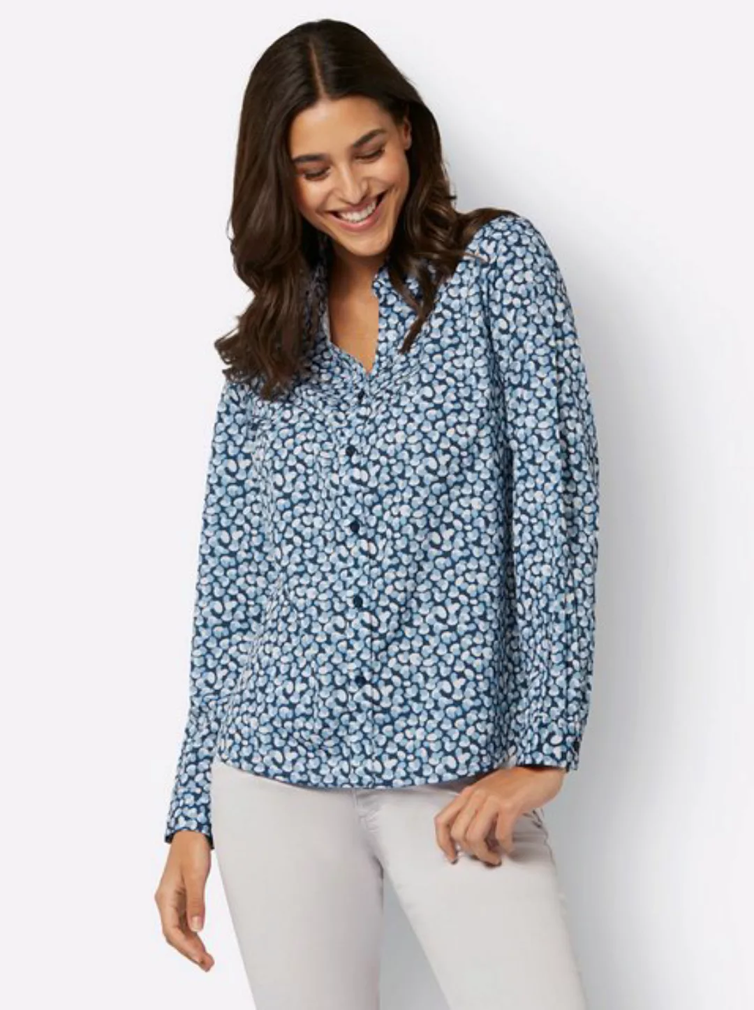 Sieh an! Klassische Bluse Langarm-Bluse günstig online kaufen