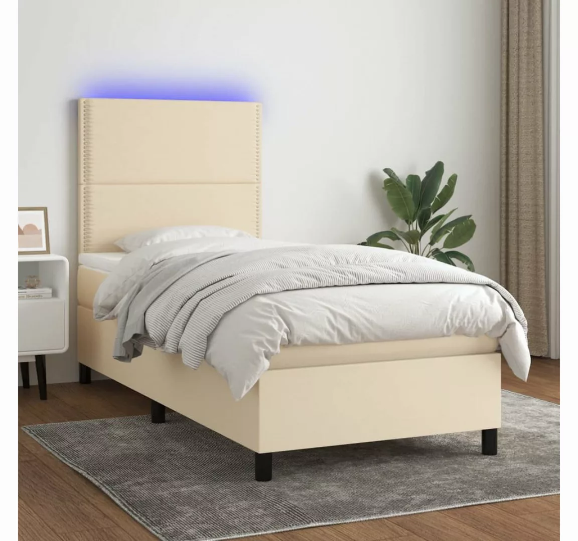 vidaXL Boxspringbett Bett Boxspringbett mit Matratze & LED Stoff (80 x 200 günstig online kaufen