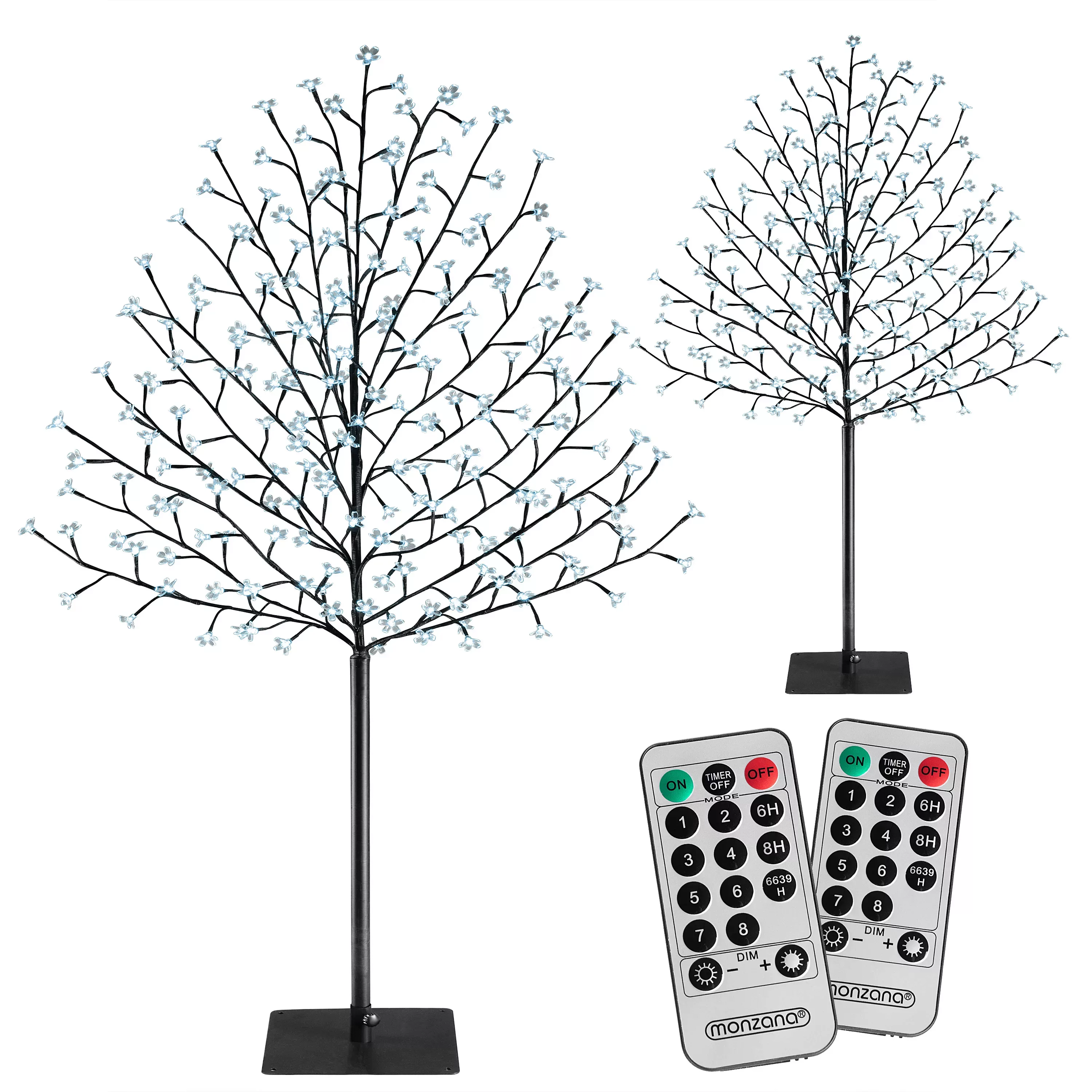Kirschblütenbaum 2er-Set Kaltweiß 220cm In-/Outdoor + Fernbedienung günstig online kaufen