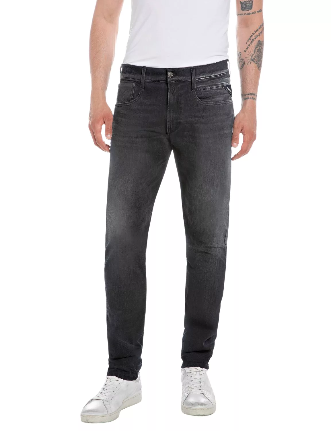 Replay Herren Jeans ANBASS - Slim Fit - Schwarz - Black Denim günstig online kaufen