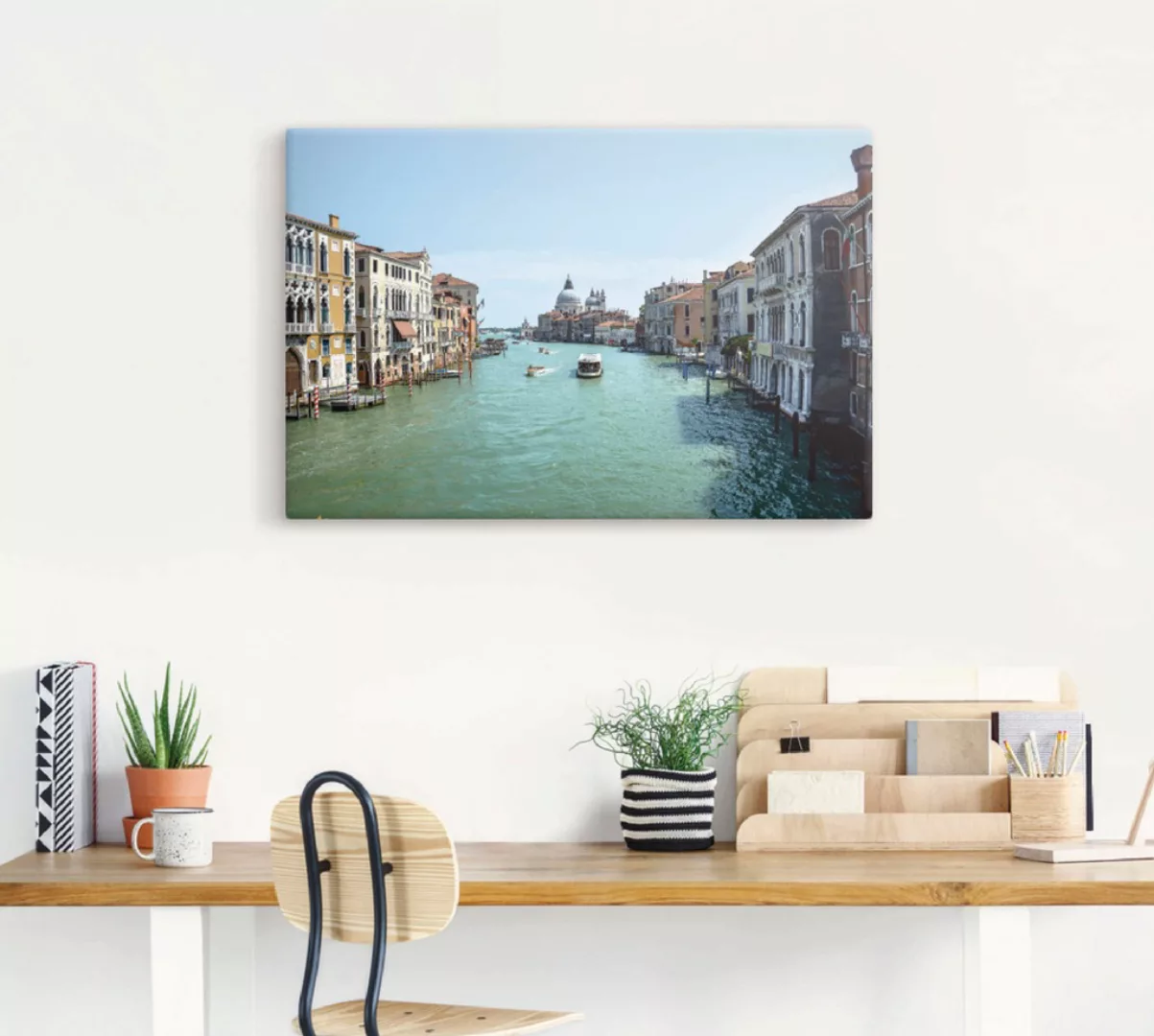 Artland Leinwandbild "Canale Grande Venedig bei Sonnenschein", Italien, (1 günstig online kaufen