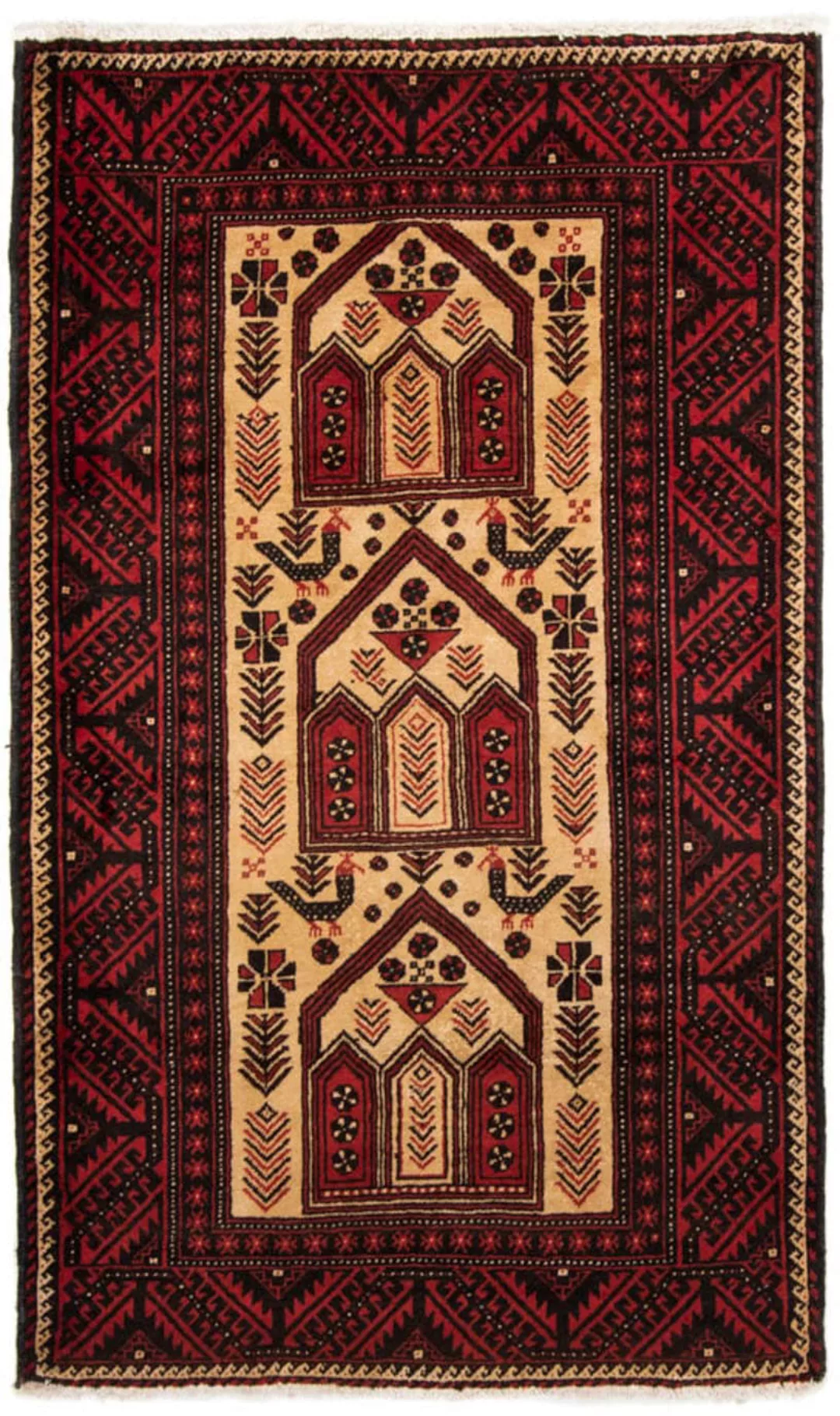 morgenland Wollteppich »Belutsch Medaillon Rosso 193 x 118 cm«, rechteckig, günstig online kaufen