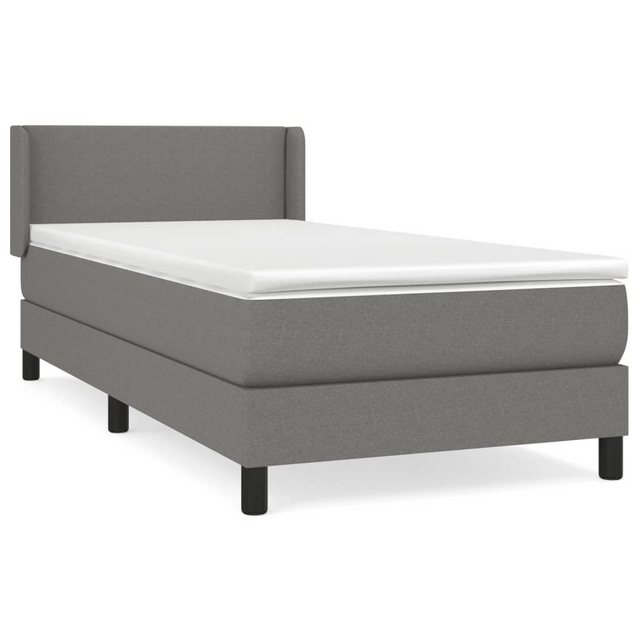 vidaXL Boxspringbett Boxspringbett mit Matratze Dunkelgrau 100x200 cm Stoff günstig online kaufen