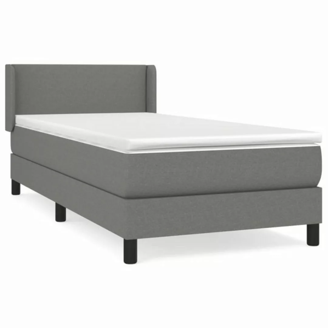 furnicato Bett Boxspringbett mit Matratze Dunkelgrau 100x200 cm Stoff (1-tl günstig online kaufen