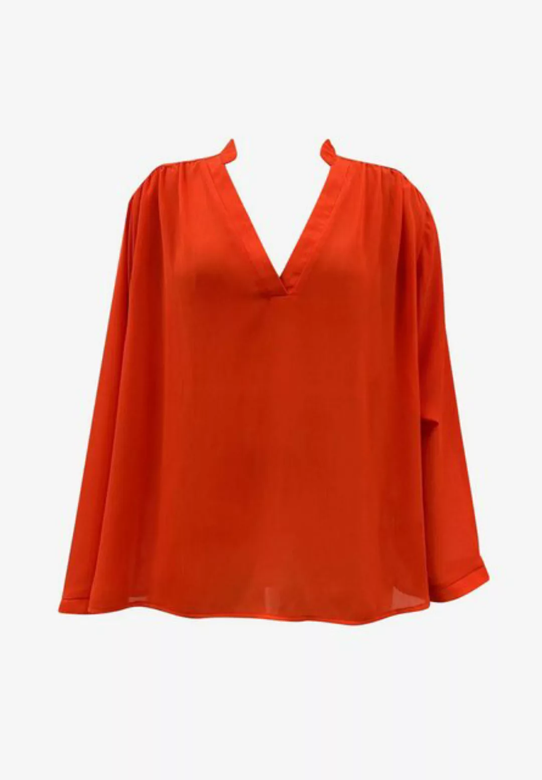 GINI LONDON Langarmbluse Gini Textured Orangefarbene Bluse aus strukturiert günstig online kaufen