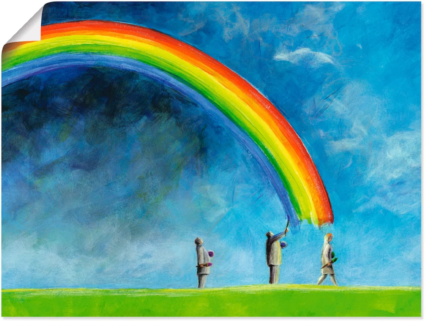 Artland Poster »Regenbogen malen«, Gruppen & Familien, (1 St.), als Leinwan günstig online kaufen