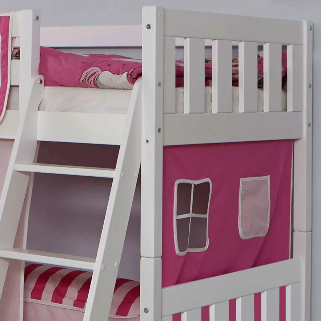 Etagenbett mit Vorhang im Prinzessin Design 140 cm hoch günstig online kaufen