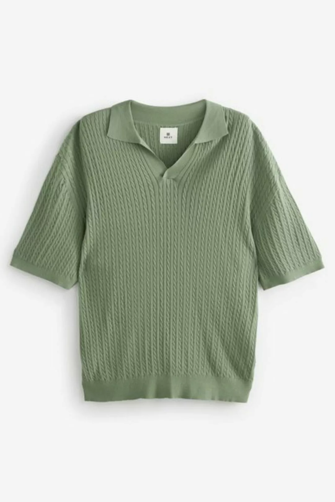 Next Poloshirt Regular Fit Trophy Kurzarmhemd mit Zopfmuster (1-tlg) günstig online kaufen