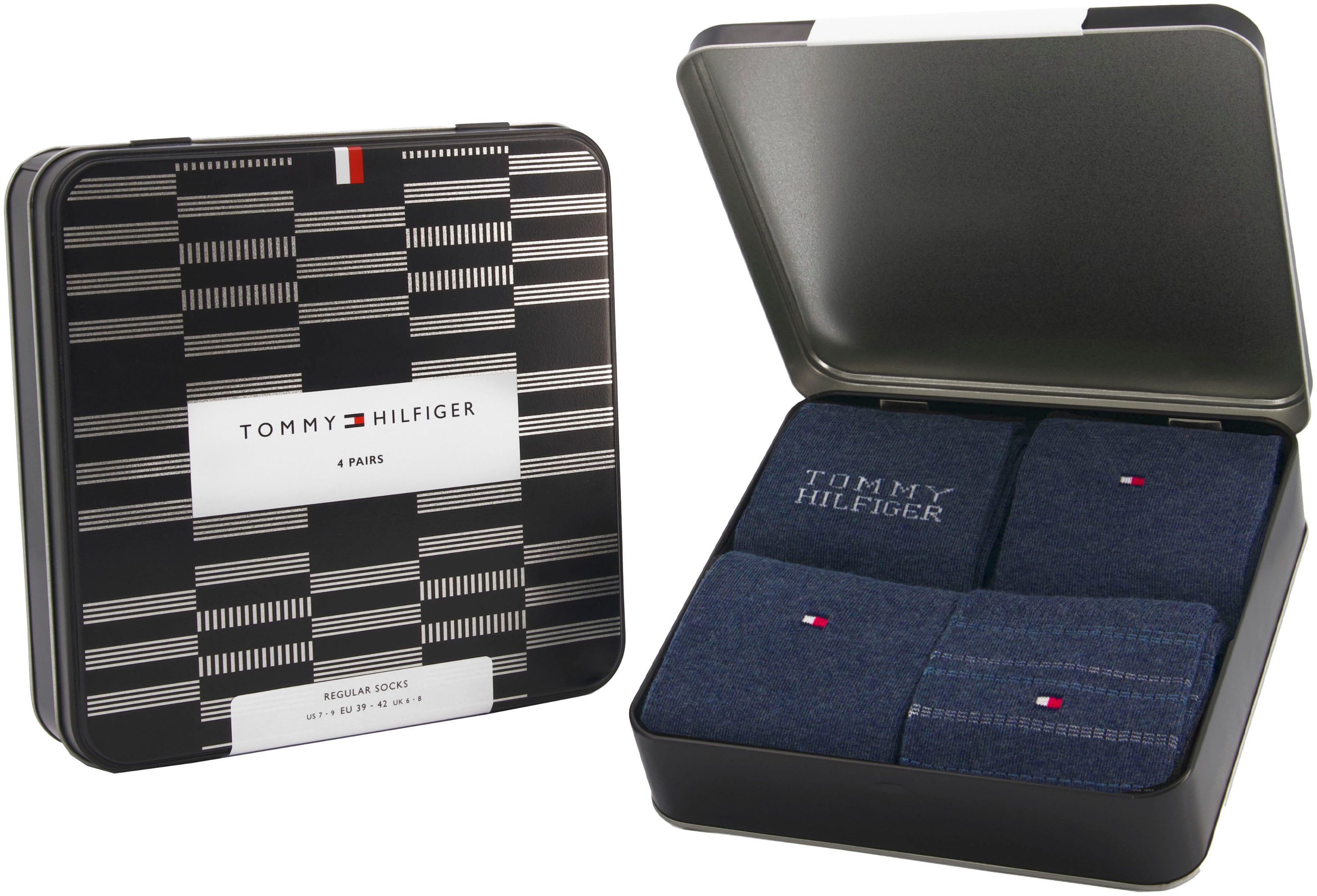 Tommy Hilfiger Socken, (4 Paar), Ideal zum Verschenken, Logoprägung, Gesche günstig online kaufen