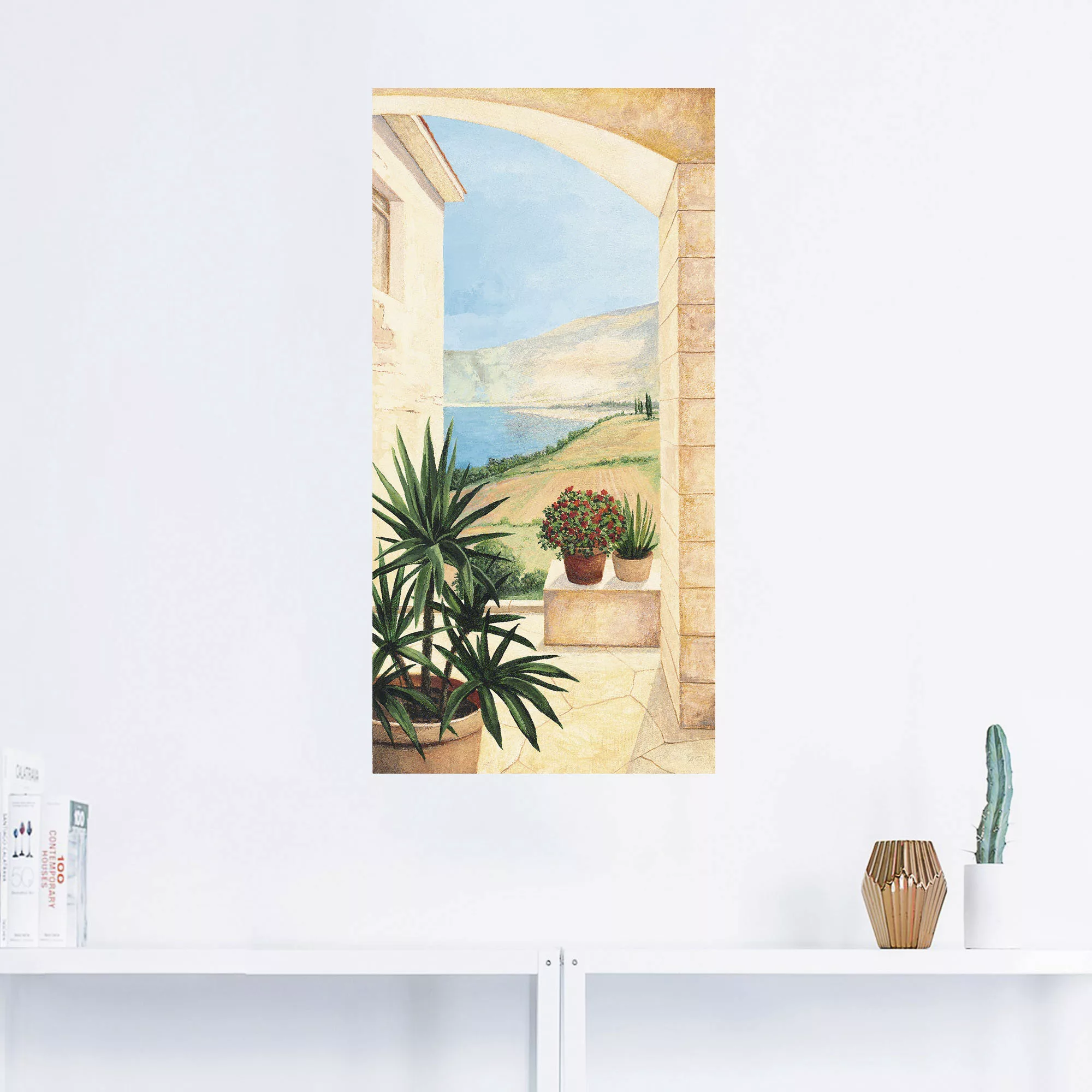 Artland Wandbild "Blick auf Toskanalandschaft", Fensterblick, (1 St.), als günstig online kaufen