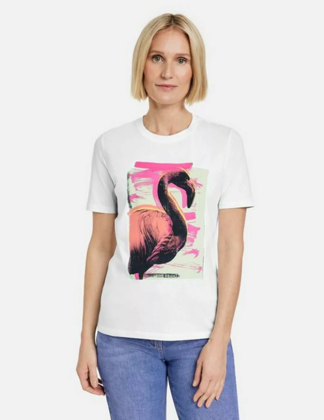GERRY WEBER Kurzarmshirt T-Shirt mit Flamingo-Motiv günstig online kaufen